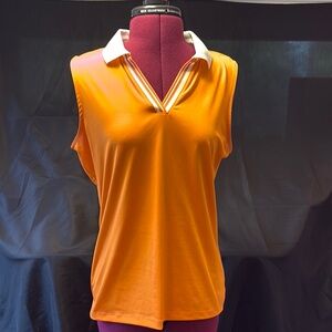 Orange Sleeveless Golf Top